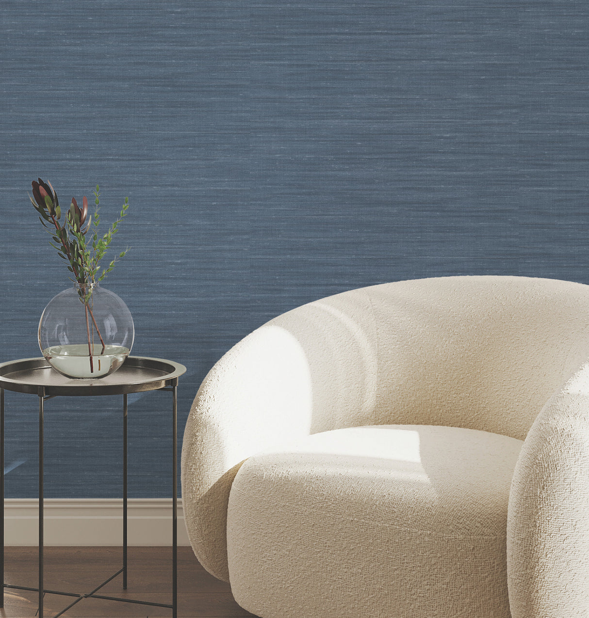 York Wallcoverings UW1003N Sari Silk Denim Faux Fabric Wallp