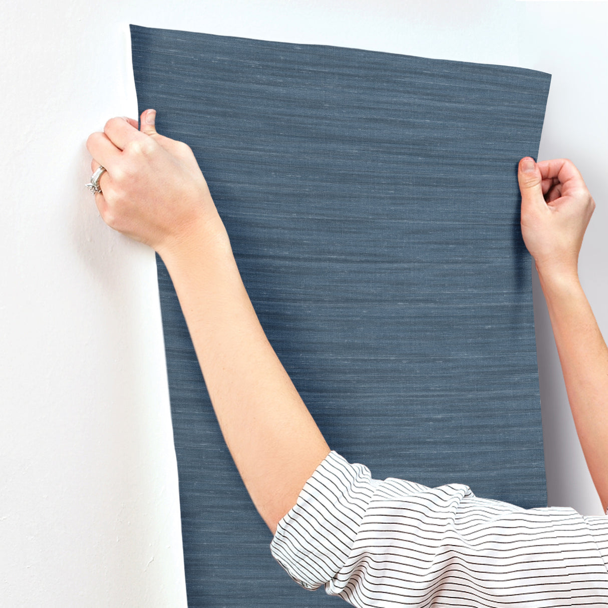 York Wallcoverings UW1003N Sari Silk Denim Faux Fabric Wallp