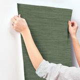 York Wallcoverings UW1004N Sari Silk Green Faux Fabric Wallp