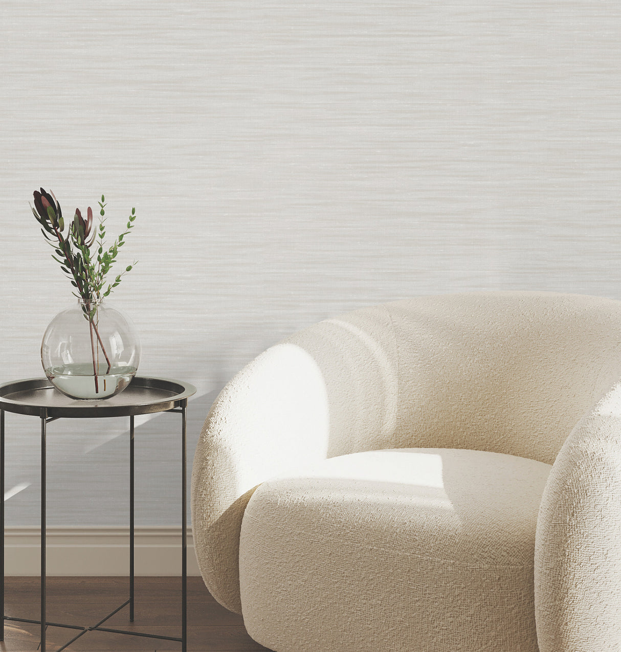York Wallcoverings UW1007N Sari Silk Cream Faux Fabric Wallp