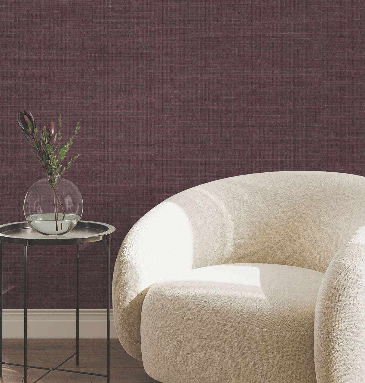 York Wallcoverings UW1009N Sari Silk Merlot Faux Fabric Wall