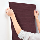 York Wallcoverings UW1009N Sari Silk Merlot Faux Fabric Wall