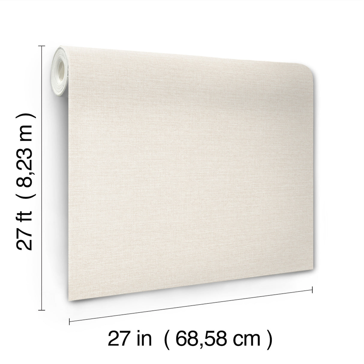 York Wallcoverings UW1012N Terrene Cream Faux Linen Wallpape