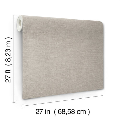 York Wallcoverings UW1015N Terrene Grey Faux Linen Wallpaper