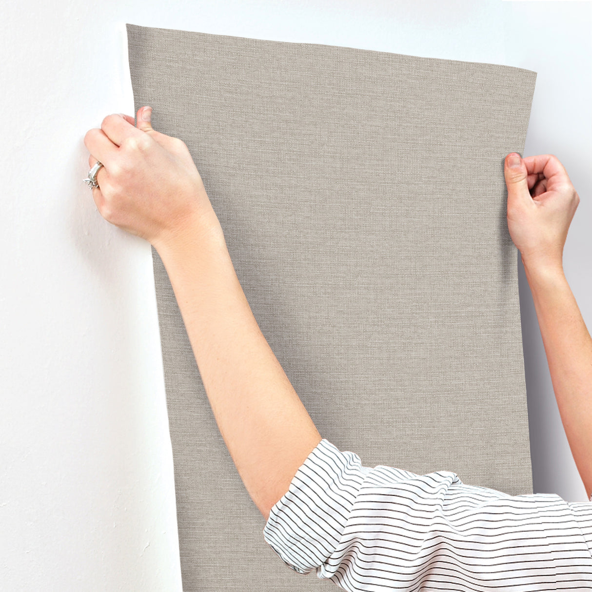 York Wallcoverings UW1015N Terrene Grey Faux Linen Wallpaper