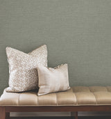 York Wallcoverings UW1016N Terrene Moss Faux Linen Wallpaper