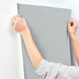York Wallcoverings UW1018N Terrene Light Blue Faux Linen Wal