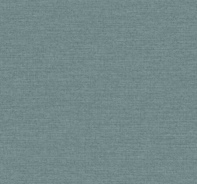York Wallcoverings UW1019N Terrene Teal Faux Linen Wallpaper