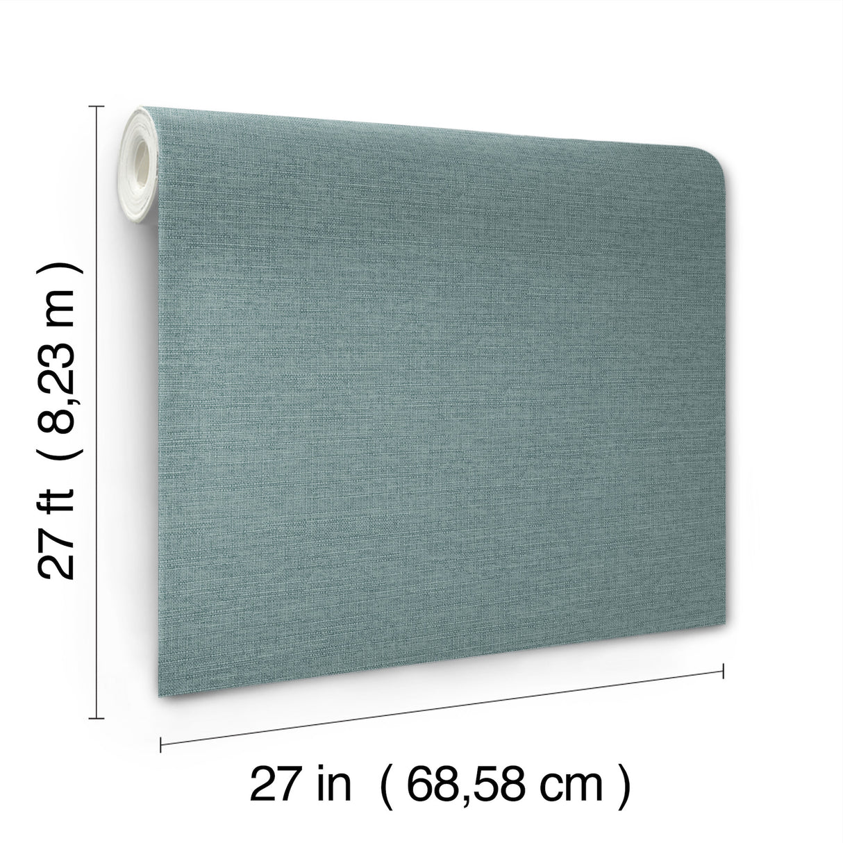 York Wallcoverings UW1019N Terrene Teal Faux Linen Wallpaper