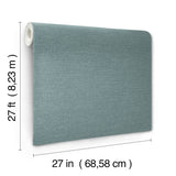 York Wallcoverings UW1019N Terrene Teal Faux Linen Wallpaper