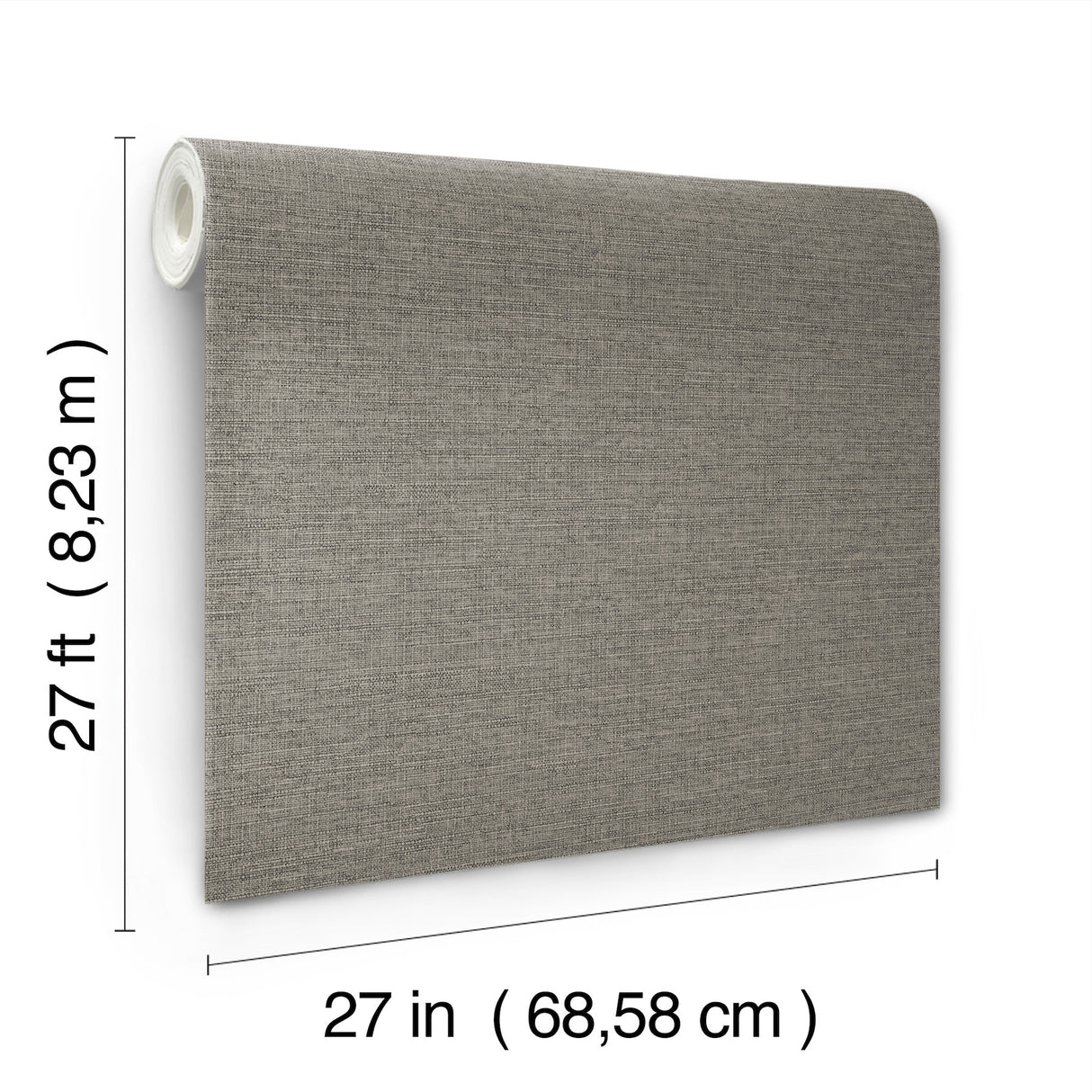 York Wallcoverings UW1020N Terrene Charcoal Faux Linen Wallp
