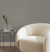 York Wallcoverings UW1020N Terrene Charcoal Faux Linen Wallp