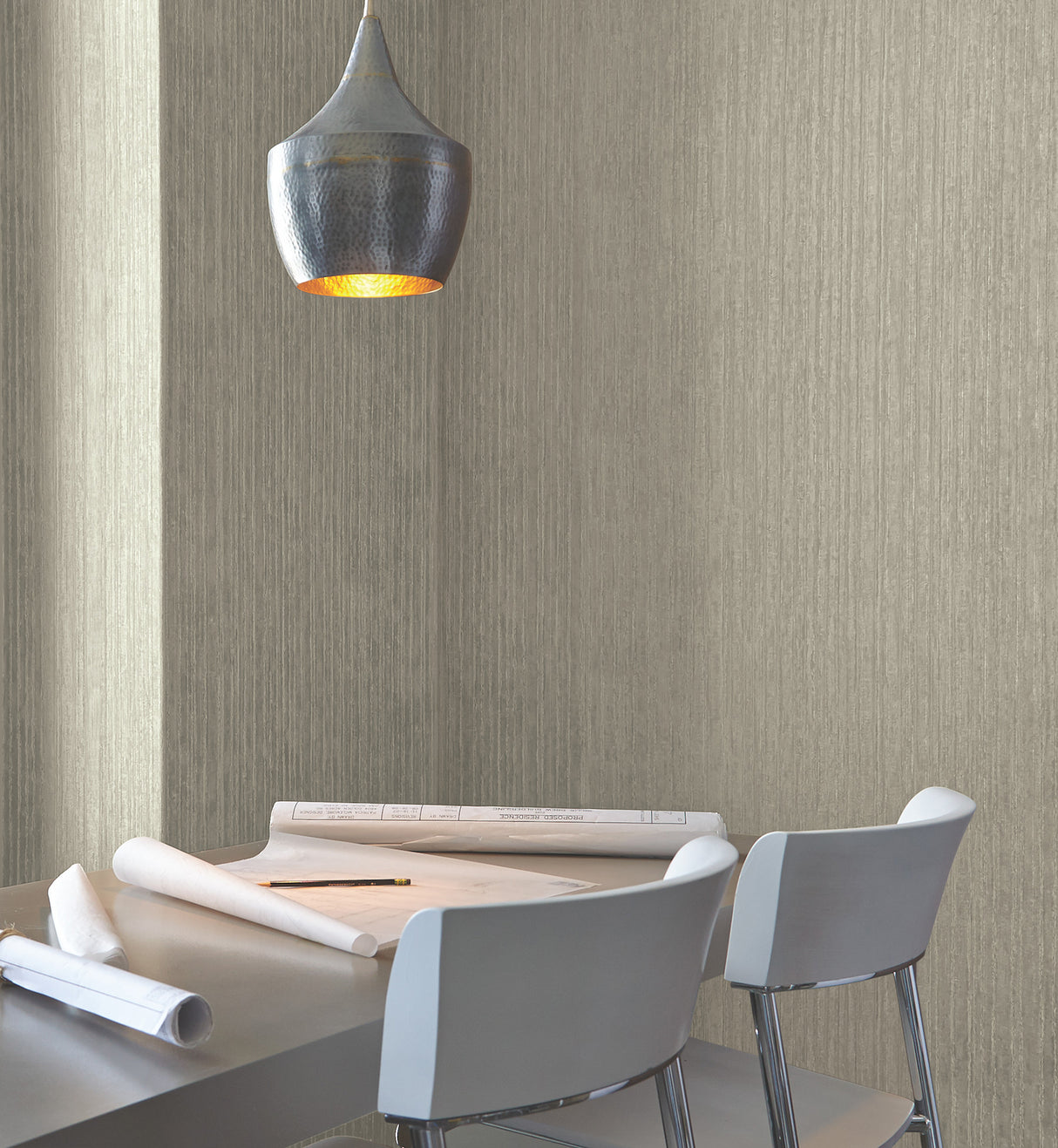 York Wallcoverings UW1025N Precious Metal Taupe Corrugated W