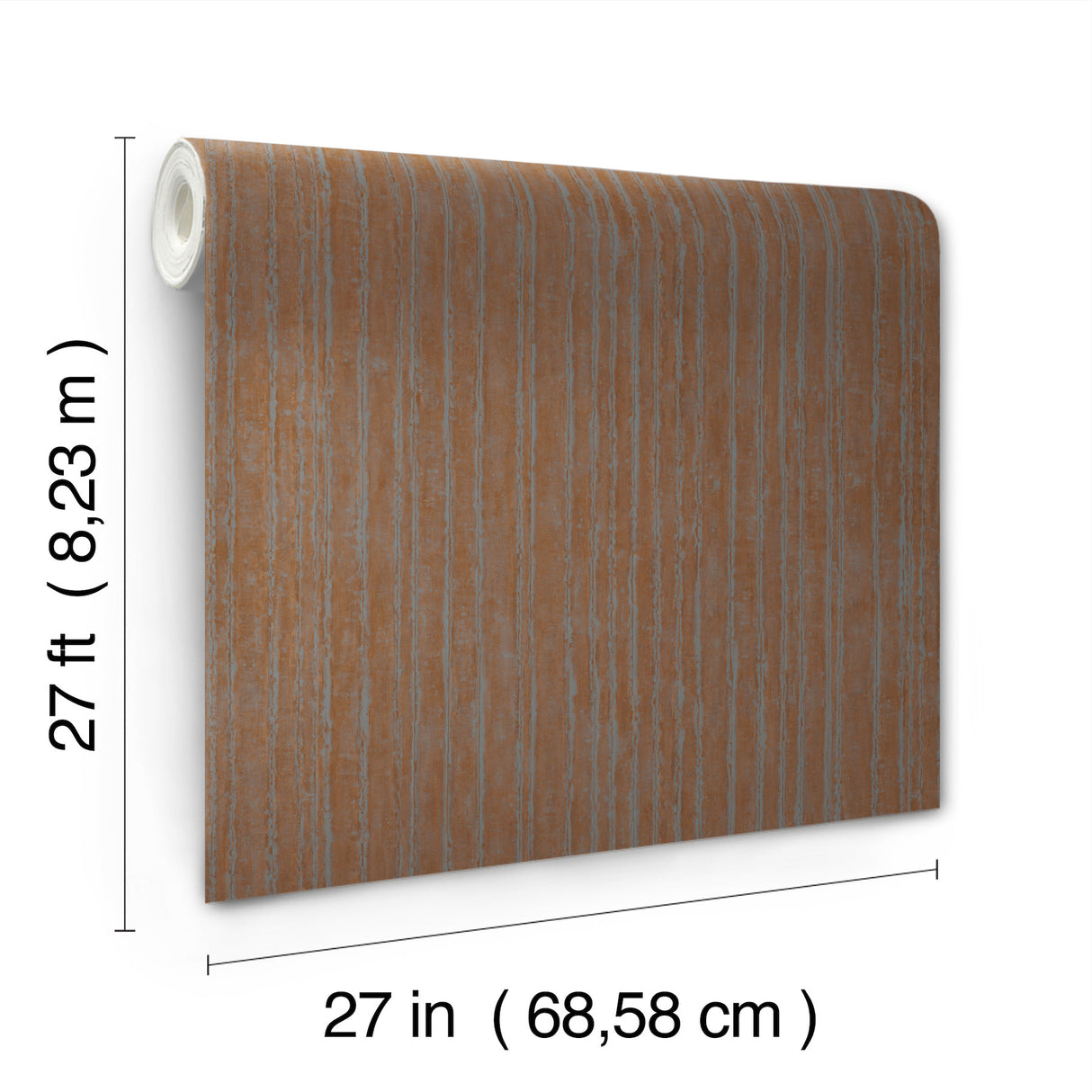 York Wallcoverings UW1026N Precious Metal Copper Corrugated 