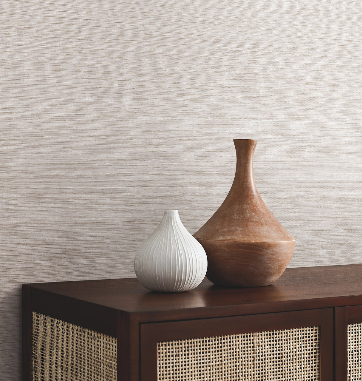 York Wallcoverings UW1031N Mystic Taupe Faux Grasscloth Wall
