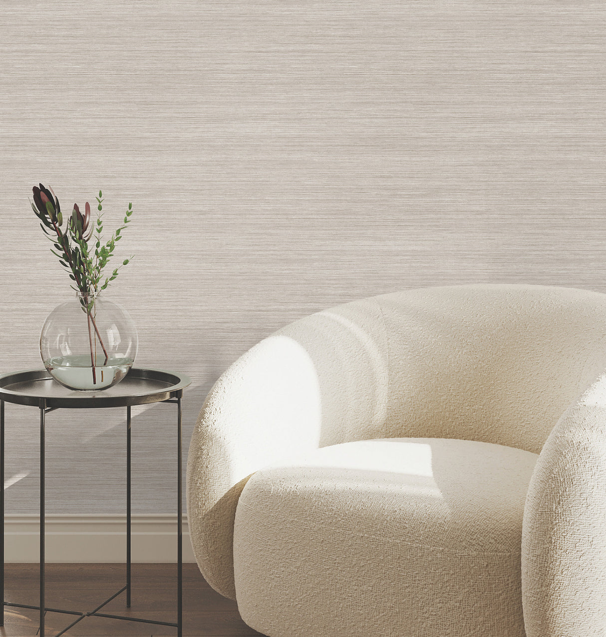York Wallcoverings UW1031N Mystic Taupe Faux Grasscloth Wall