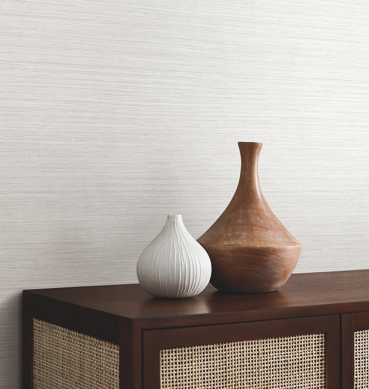 York Wallcoverings UW1033N Mystic Off-White Faux Grasscloth 