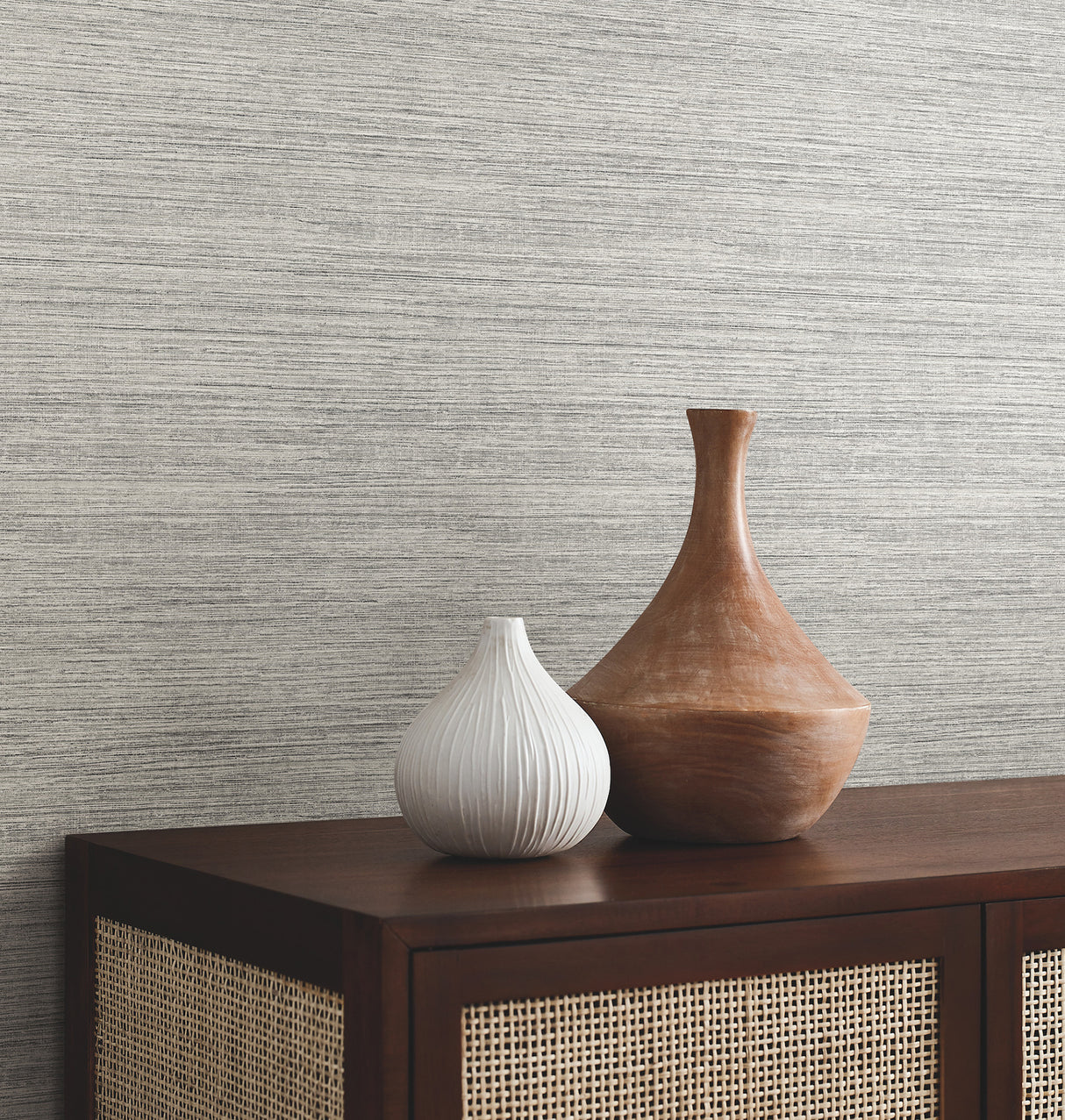 York Wallcoverings UW1034N Mystic Ash Faux Grasscloth Wallpa
