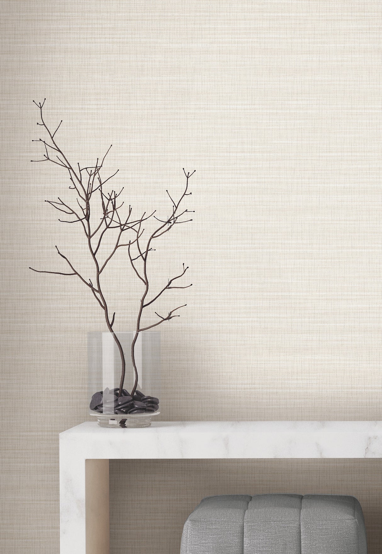York Wallcoverings UW1042N Down To Earth Cream Striated Wall