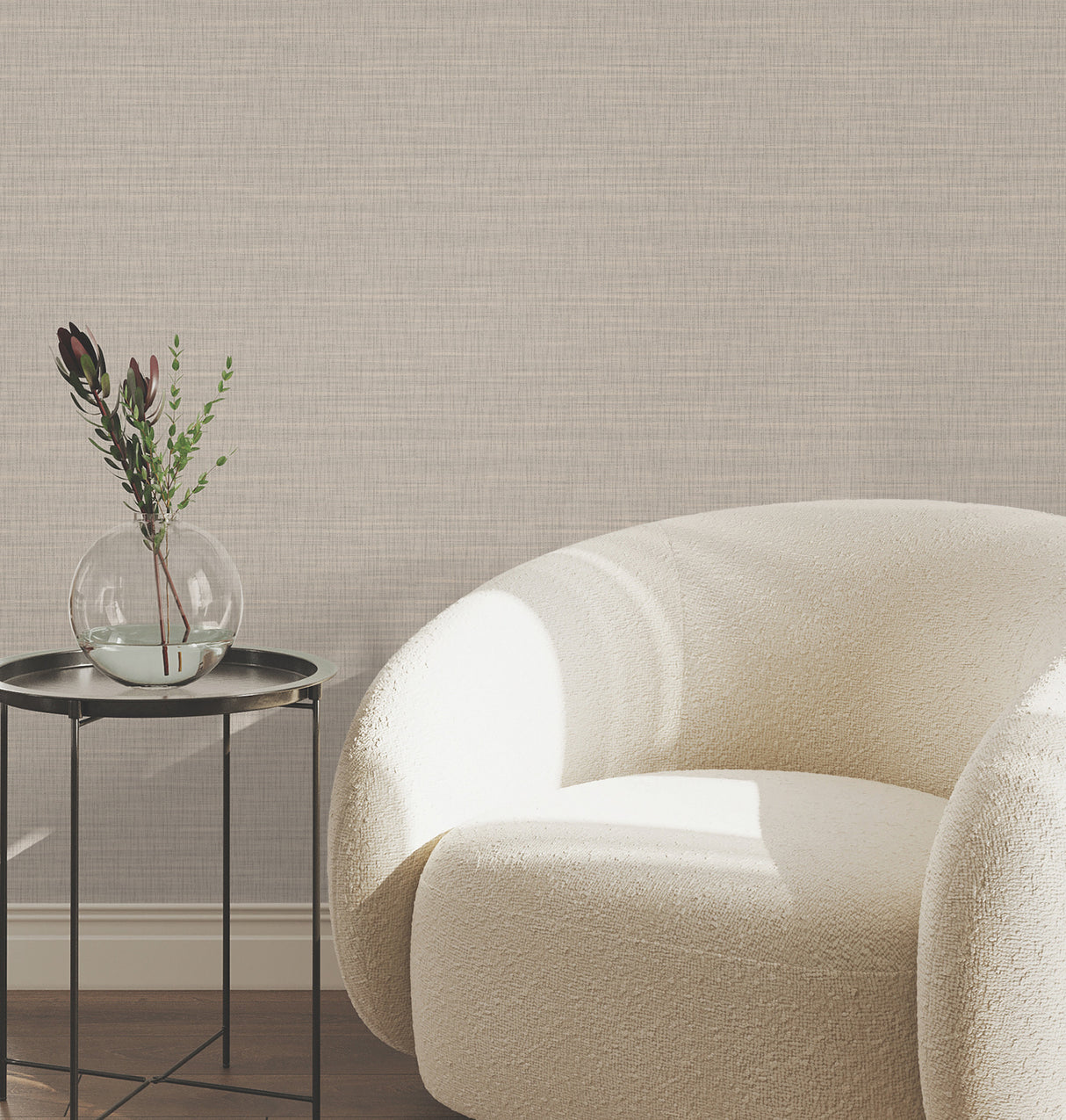 York Wallcoverings UW1044N Down To Earth Taupe Striated Wall