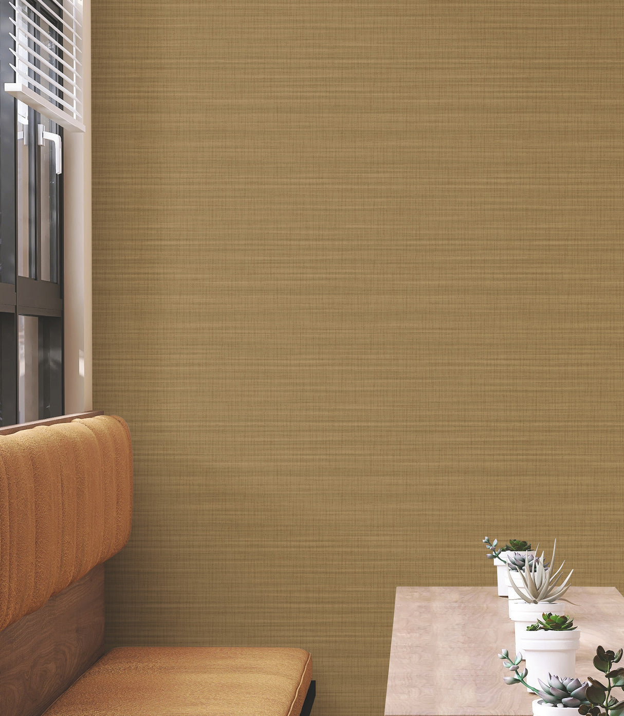 York Wallcoverings UW1045N Down To Earth Brass Striated Wall