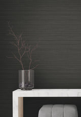 York Wallcoverings UW1046N Down To Earth Charcoal Striated W