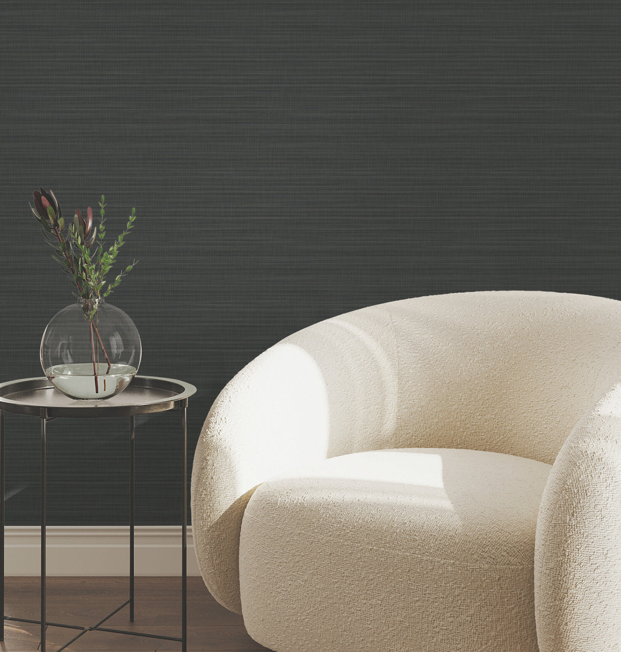 York Wallcoverings UW1046N Down To Earth Charcoal Striated W