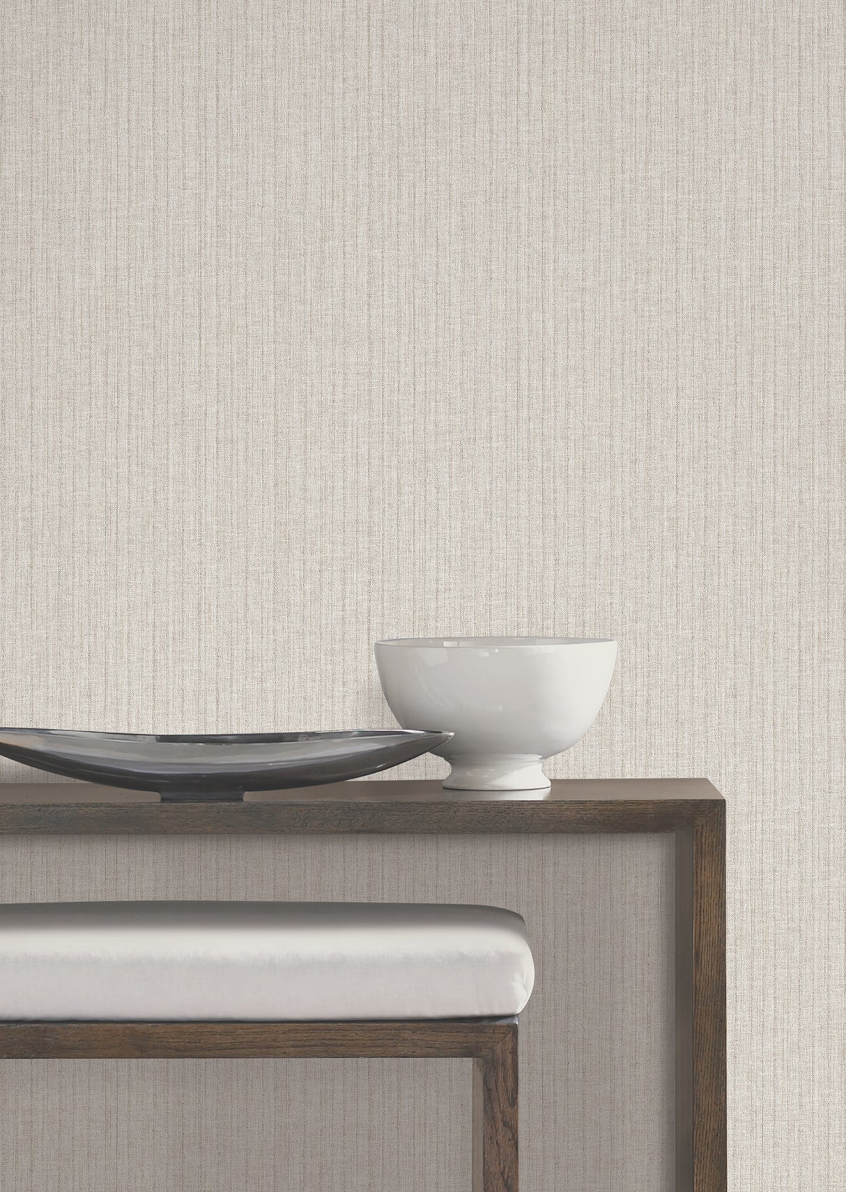 York Wallcoverings UW1050N Silk Spun Ivory Tactile Stripe Wa
