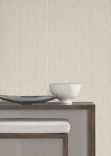 York Wallcoverings UW1050N Silk Spun Ivory Tactile Stripe Wa