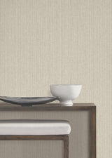 York Wallcoverings UW1051N Silk Spun Khaki Tactile Stripe Wa