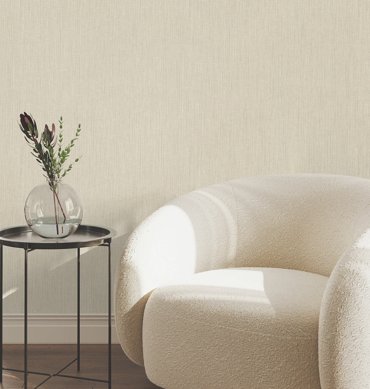 York Wallcoverings UW1051N Silk Spun Khaki Tactile Stripe Wa