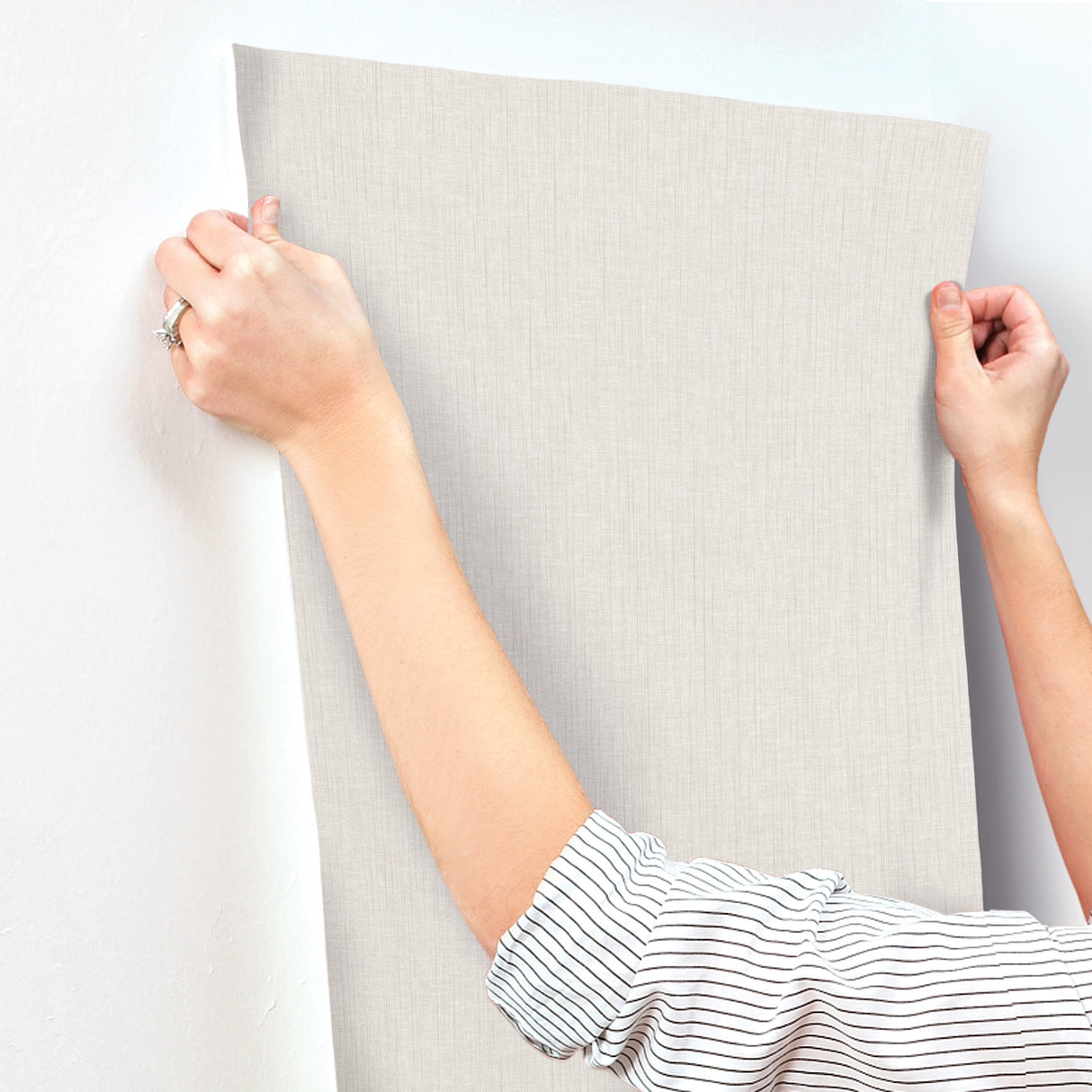 York Wallcoverings UW1054N Silk Spun Pearl Tactile Stripe Wa
