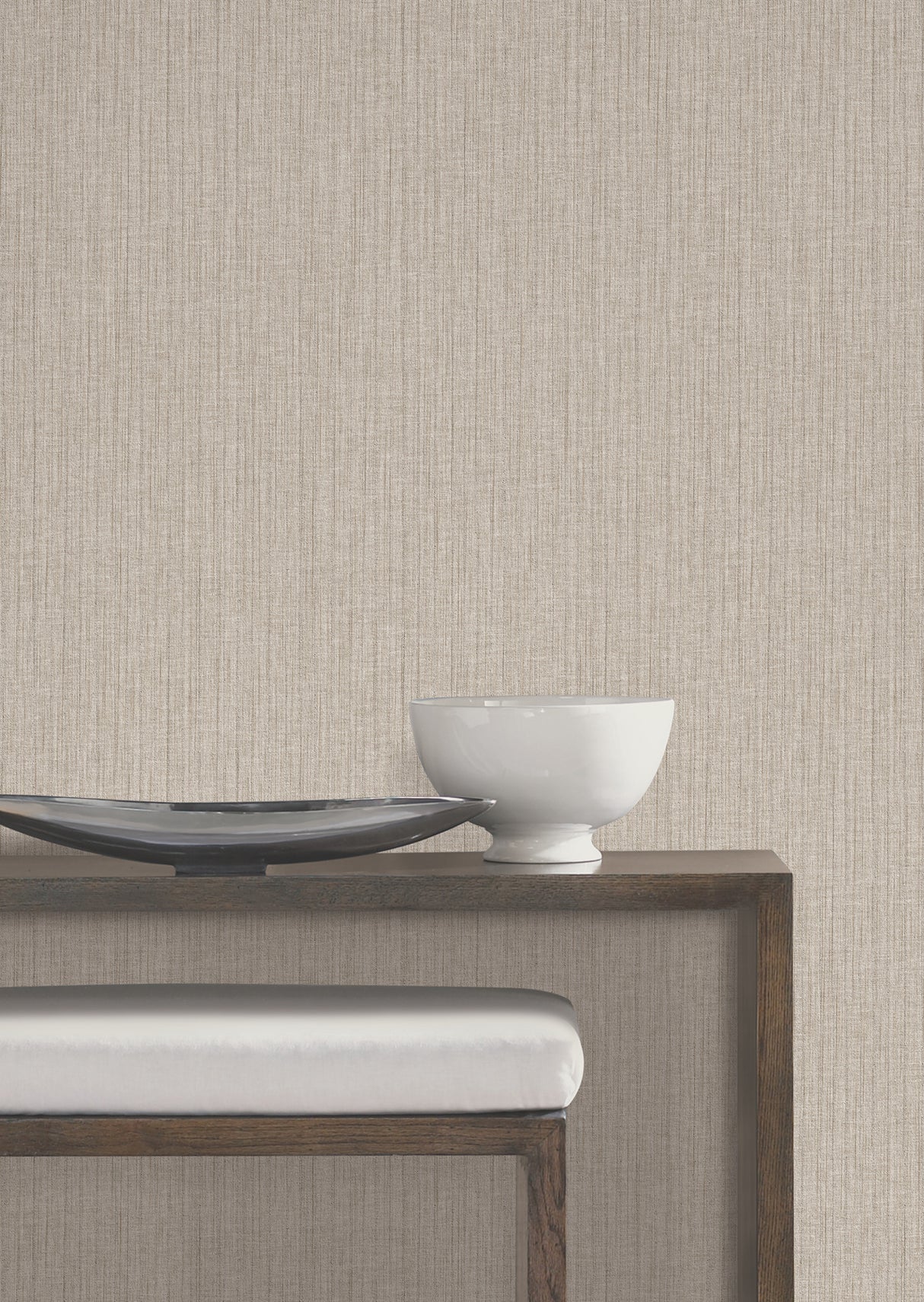 York Wallcoverings UW1055N Silk Spun Taupe Tactile Stripe Wa