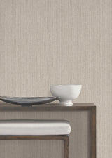 York Wallcoverings UW1055N Silk Spun Taupe Tactile Stripe Wa