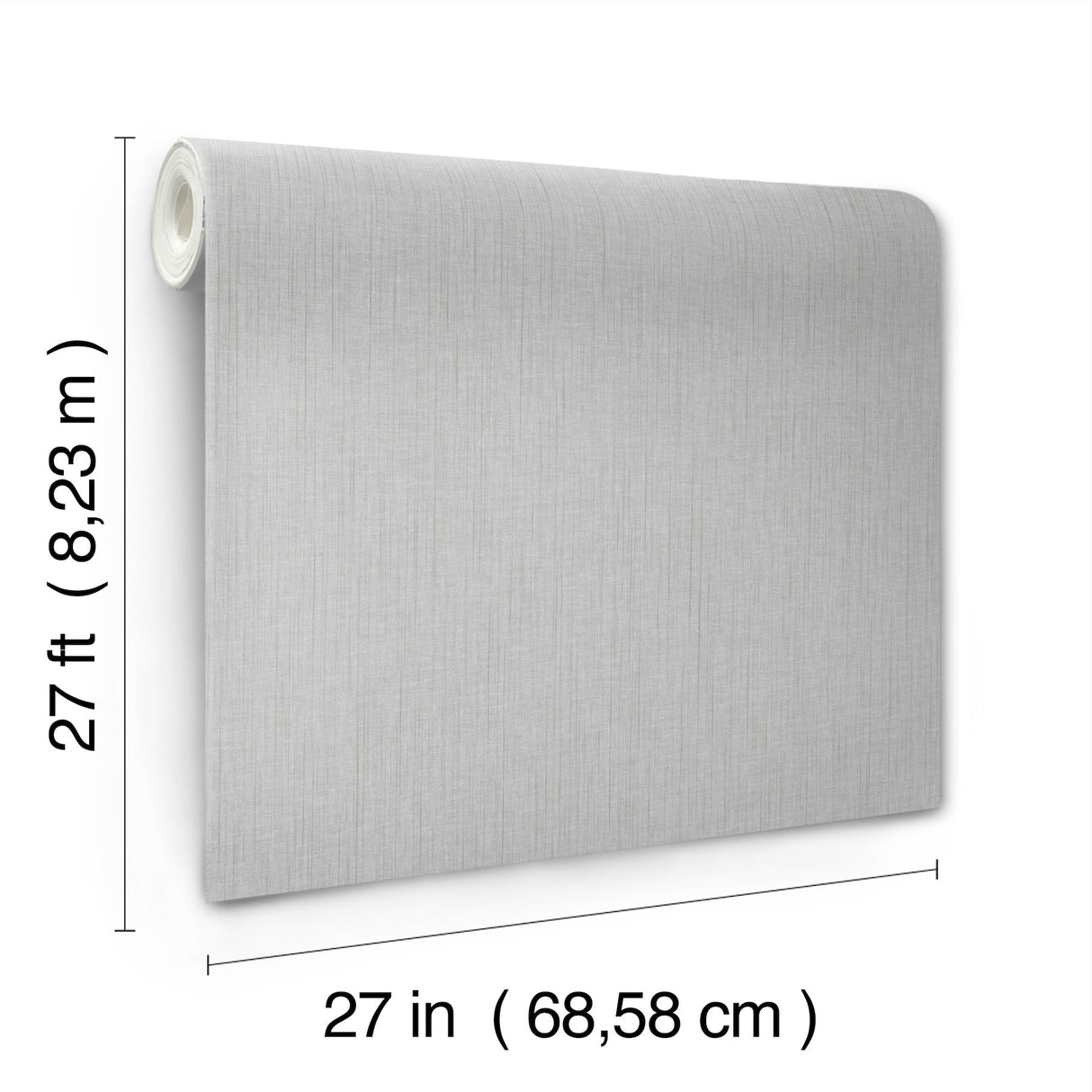 York Wallcoverings UW1057N Silk Spun Light Grey Tactile Stri