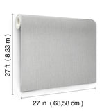 York Wallcoverings UW1057N Silk Spun Light Grey Tactile Stri