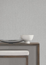 York Wallcoverings UW1057N Silk Spun Light Grey Tactile Stri