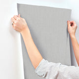 York Wallcoverings UW1057N Silk Spun Light Grey Tactile Stri