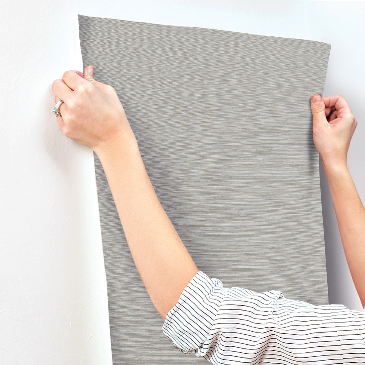 York Wallcoverings UW1070N Oasis Grey Faux Grasscloth Wallpa