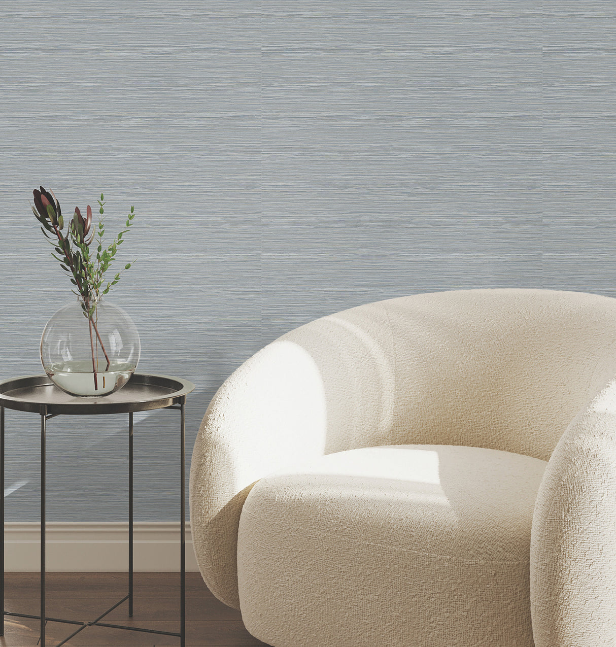 York Wallcoverings UW1071N Oasis Blue Faux Grasscloth Wallpa