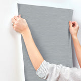 York Wallcoverings UW1071N Oasis Blue Faux Grasscloth Wallpa