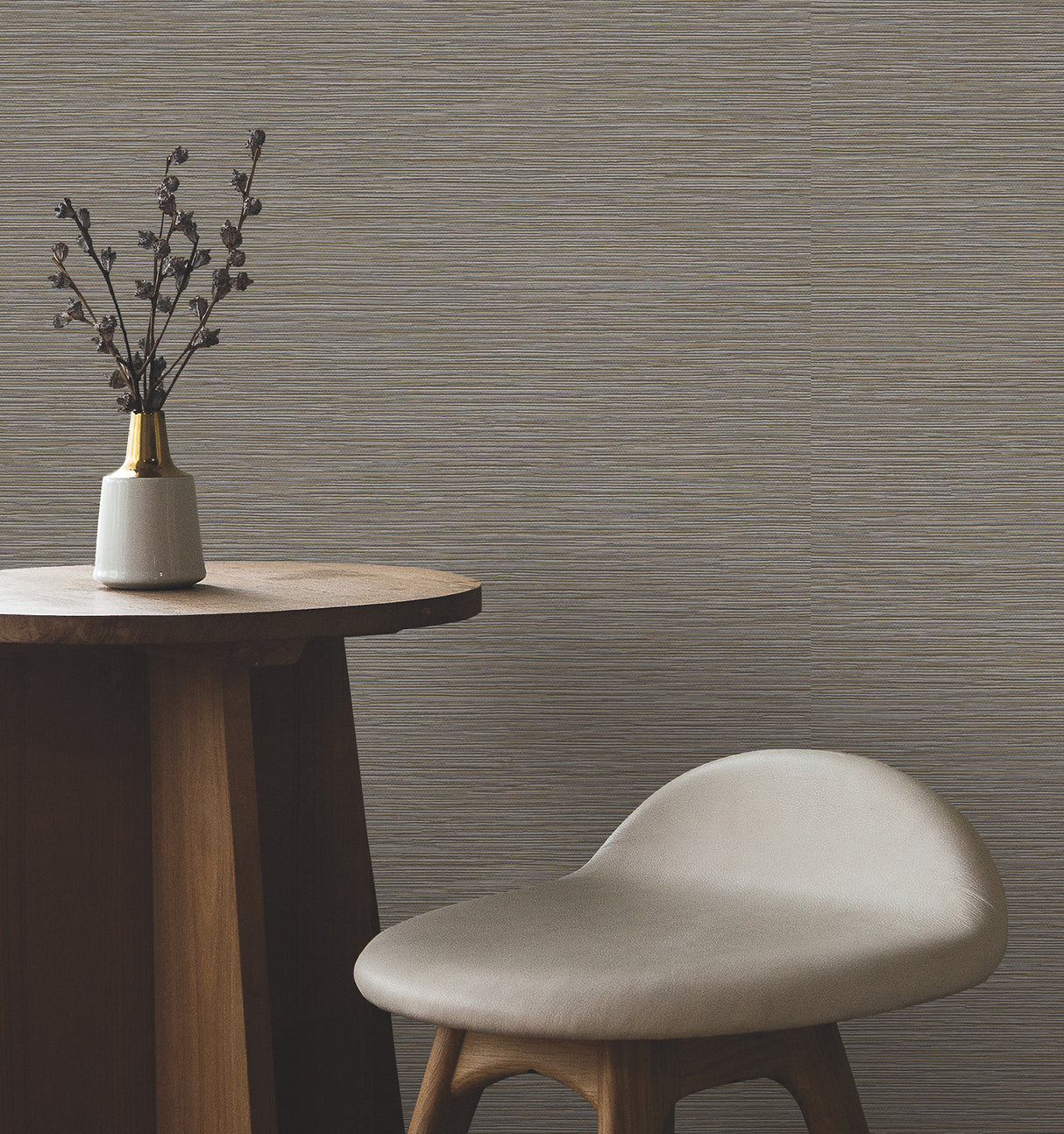 York Wallcoverings UW1072N Oasis Charcoal Faux Grasscloth Wa