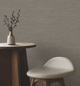 York Wallcoverings UW1072N Oasis Charcoal Faux Grasscloth Wa