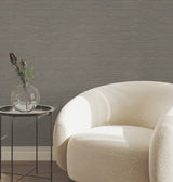 York Wallcoverings UW1072N Oasis Charcoal Faux Grasscloth Wa