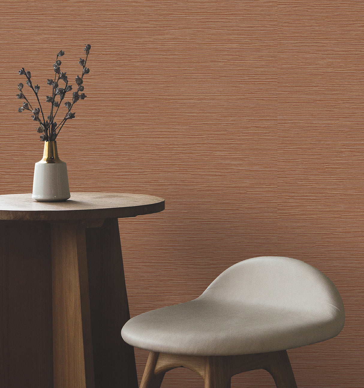 York Wallcoverings UW1076N Oasis Rust Faux Grasscloth Wallpa