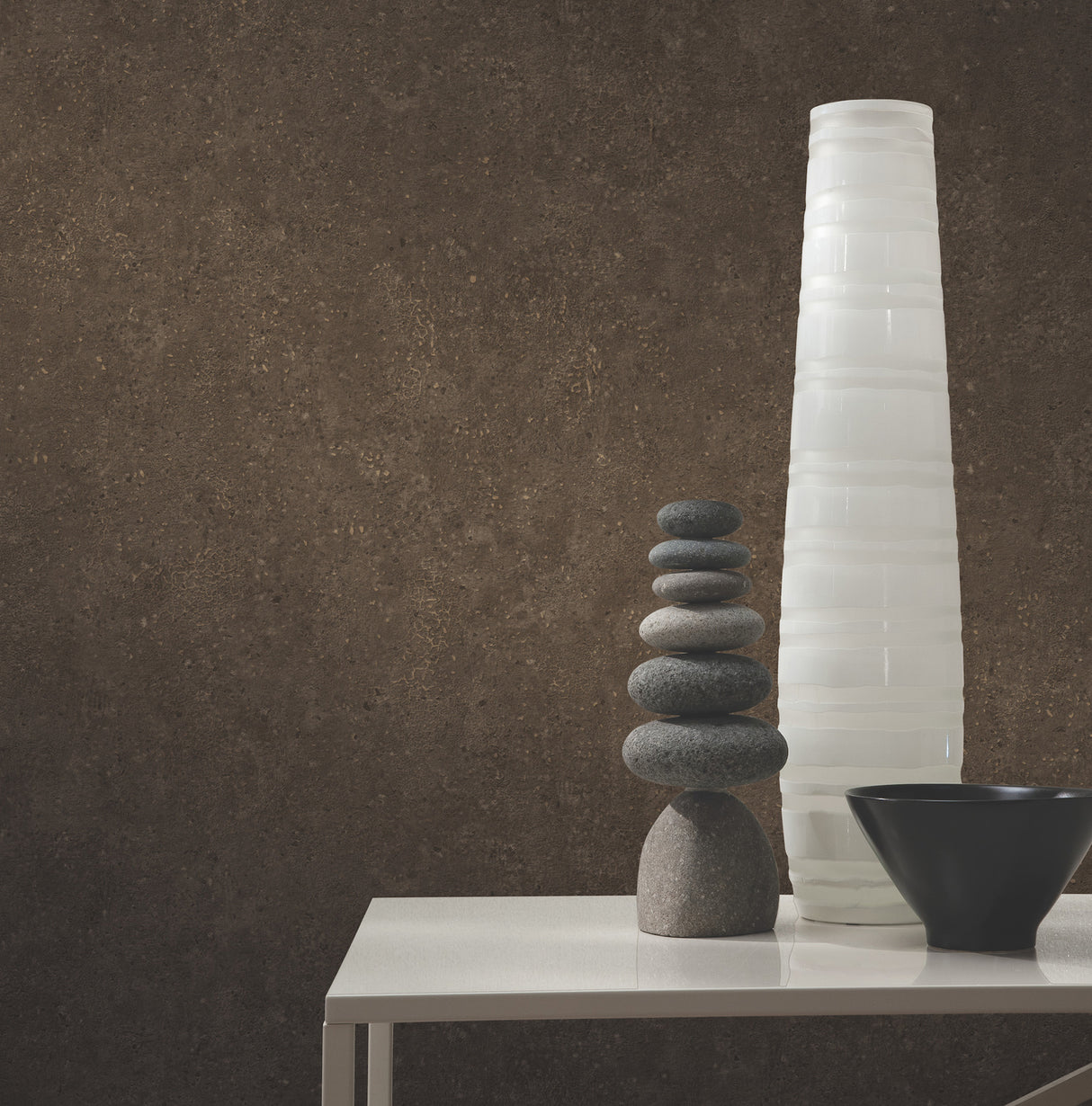 York Wallcoverings UW1082N Artisan Stone Coffee Texture Wall