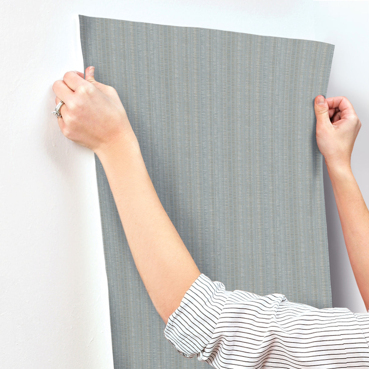 York Wallcoverings UW1091N Line In The Sand Light Blue Woven