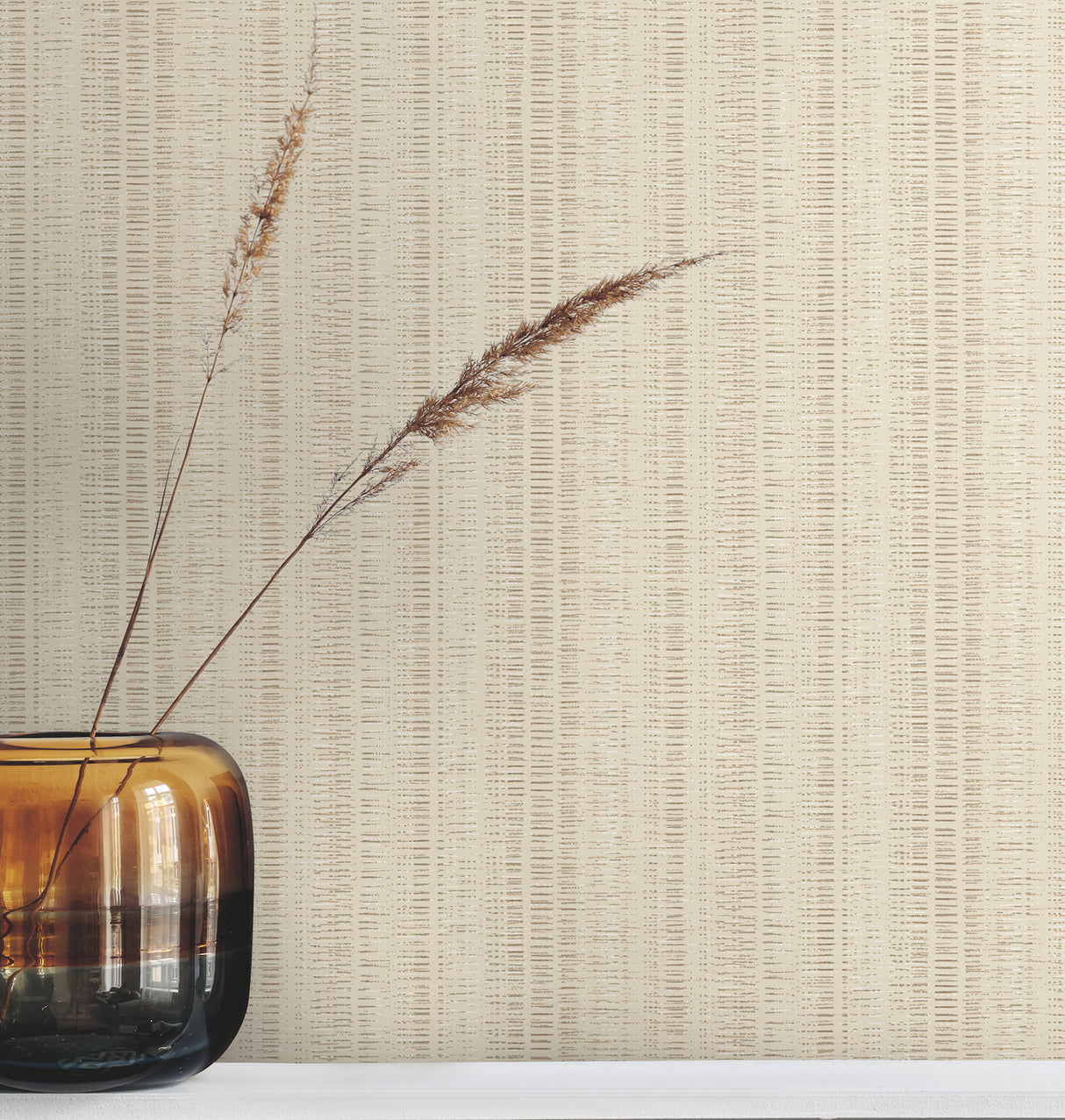 York Wallcoverings UW1094N Line In The Sand Ash Woven Stripe