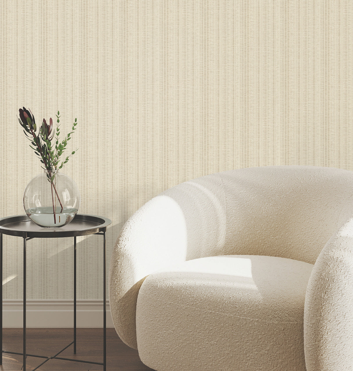 York Wallcoverings UW1094N Line In The Sand Ash Woven Stripe