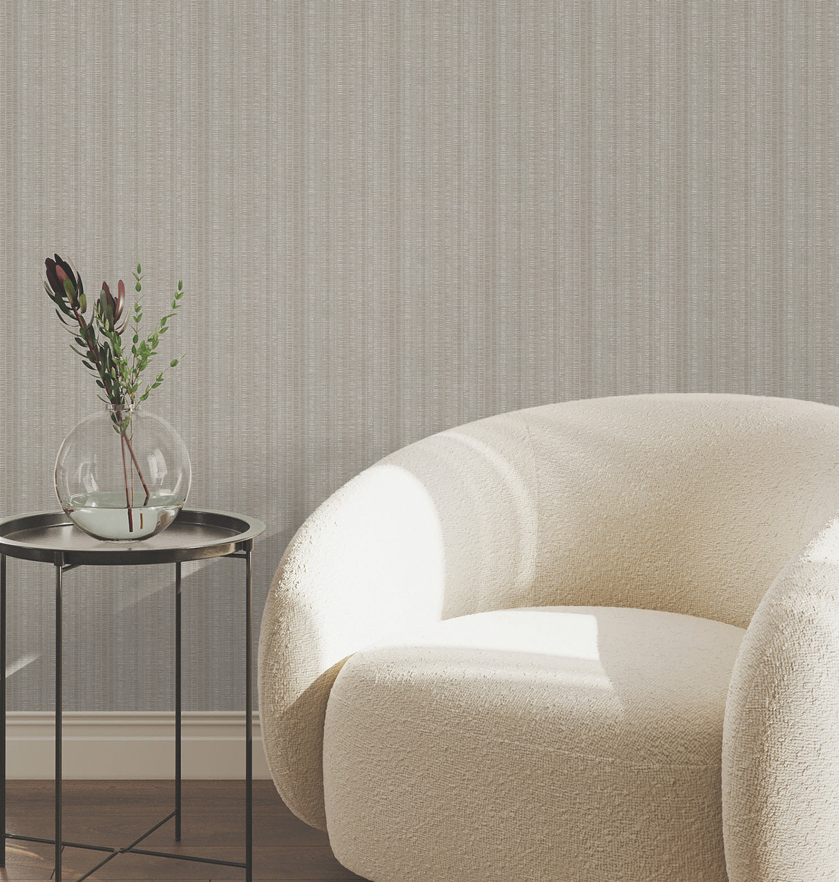 York Wallcoverings UW1095N Line In The Sand Taupe Woven Stri